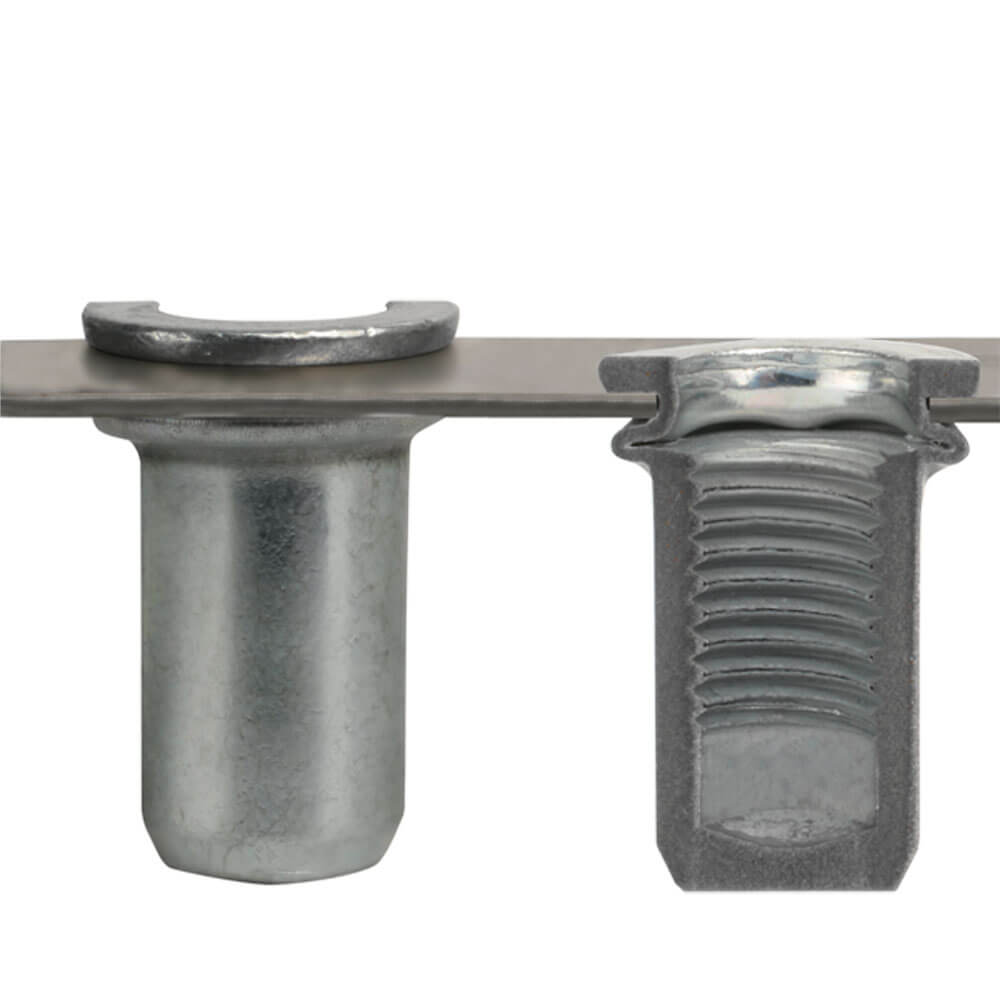 Циліндрична закрита гайка з пласким фланцем M16 FTTC вид після занітування